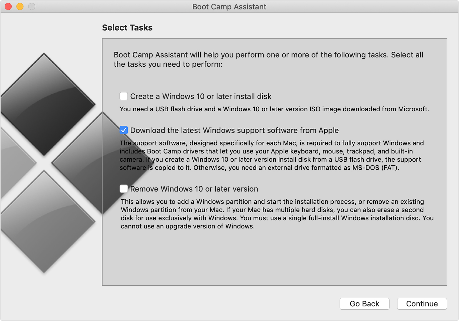 boot camp assistant download windows 10